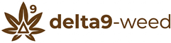 Delta9-Weed cannabis brand logo featuring a brown leaf icon with the number 9 and stylized text