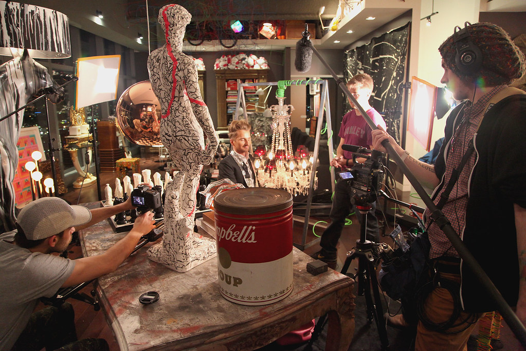 Video crew filming a branded content shoot